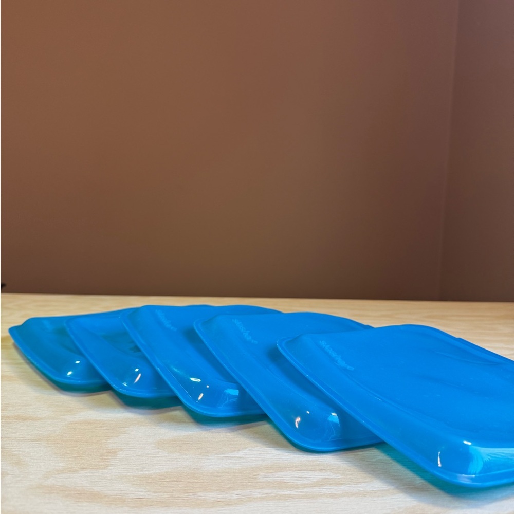 STASHERS - set of 5 dark blue, 5 orange & 3 teal sandwich size stashers